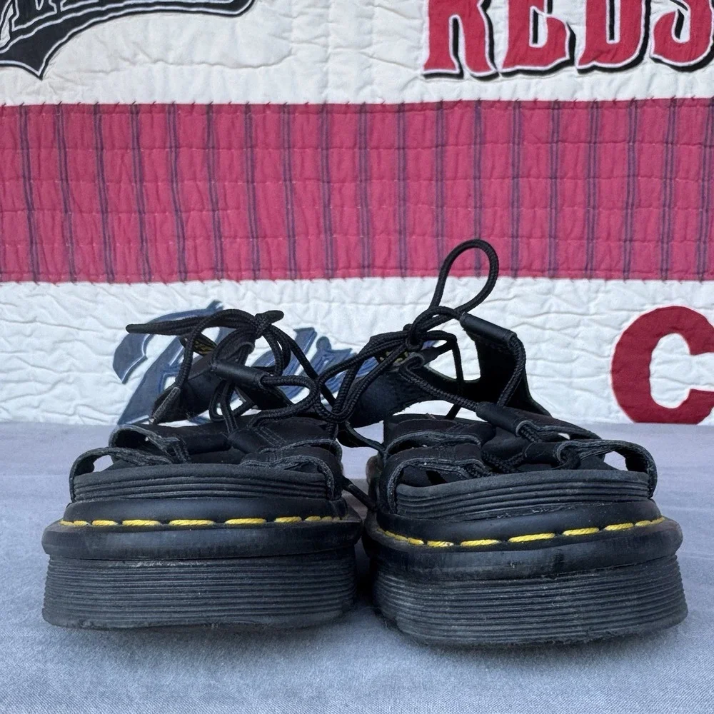 Size 7 - Dr. Martens Nartilla Platform Black Gladiator Sandals Women's - Picture 4 of 8